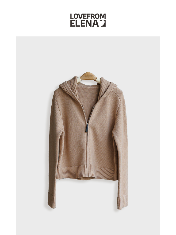 美牌KHAITE代工 羊毛混纺 重磅针织连帽衫