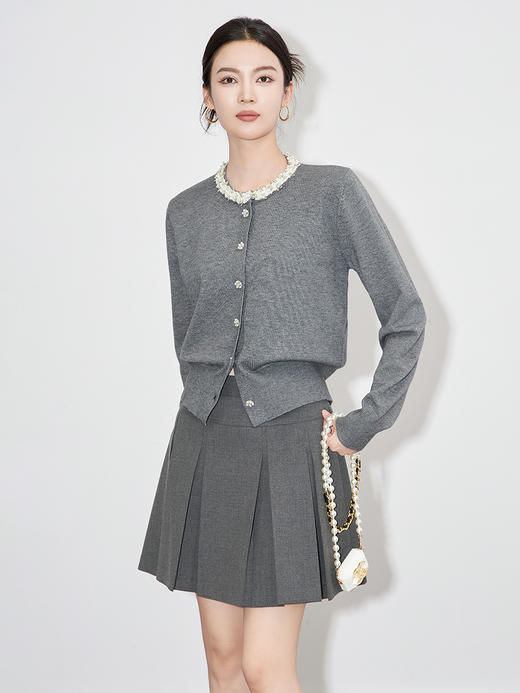 「高货wl」全新升级【铂金会员220/天猫289/差价69】(52521)洛诗琳2025秋季立体时尚设计感压褶休闲高腰防走光内衬A字半身裙女 商品图0