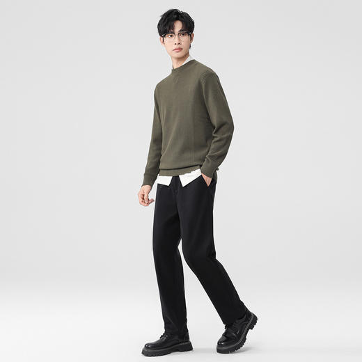 【含绵羊毛】罗蒙休闲裤男士双面绒感半松紧腰头搭配抽绳修饰腿型长裤 商品图5