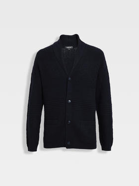 callisto星空蓝绵羊毛青果领开衫