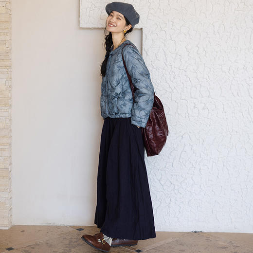 绽放684朵/秋风与落叶·设计感刺绣新中式90鸭绒短款羽绒服冬新款 商品图3