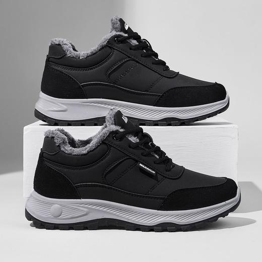 回力男鞋2025秋冬新款运动鞋加厚加绒休闲鞋防泼水皮面中老老人鞋 商品图1