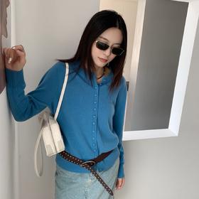 懂你/品就 粗纺圆领纯羊毛开衫