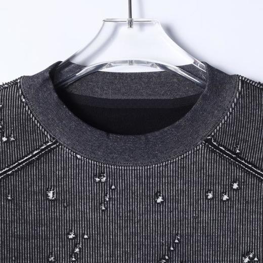 SDSA男士秋冬新款痞帅男装时尚韩版磨破撞色圆领卫衣百搭套头上衣 商品图1