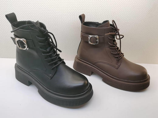 2023秋冬新款女短靴23475633牛皮低跟时尚瘦瘦马丁靴单靴豪行 商品图0