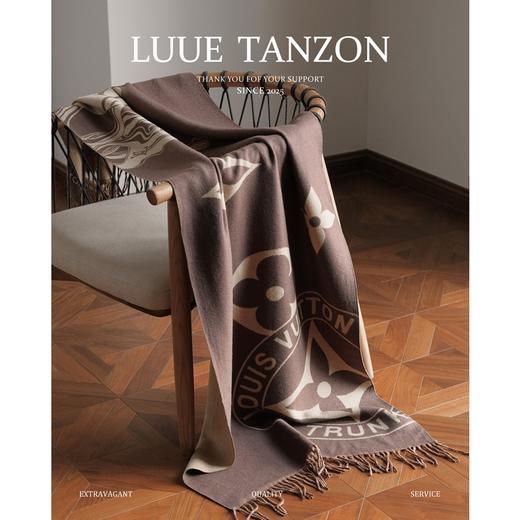 WJ26-LOUIS VUITTON Monogram 花卉图案 绵羊毛 绒线围巾 女款 黑色（QZ*MM） 商品图0