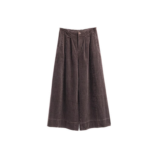 绽放657朵/栗绒·灯芯绒炒雪花工艺半腰松紧阔腿裤女休闲长裤新款 商品图4