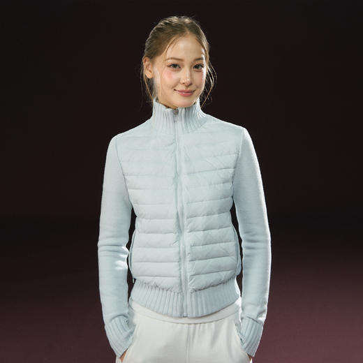 Ariseism 美式复古轻薄针织拼接立领羽绒服女冬季新款保暖外套 商品图2