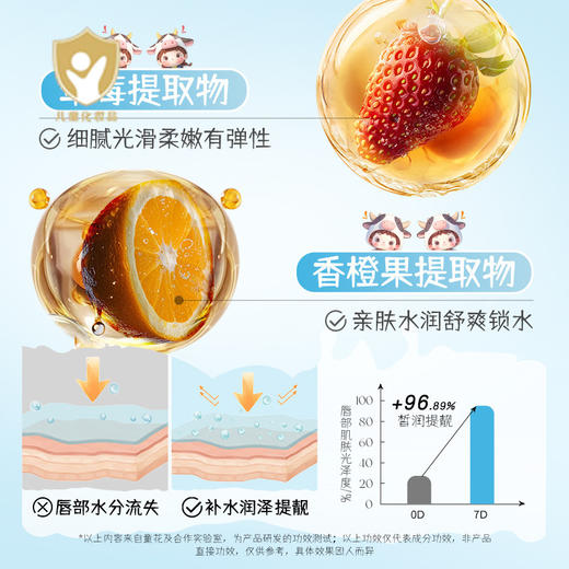 【9.9包邮】童花儿童嫩泽润唇膏滋润补水秋冬唇部护理防冻防干裂无色润唇膏 商品图3
