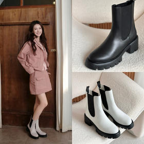 1028-1圆正夯货 sw shoho 超轻发泡厚底 烟囱靴 切尔西短靴靴 怒增7cm