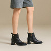 千百度加绒粗高跟羊皮靴女通勤时装靴保暖超火小短靴A25531816 商品缩略图4