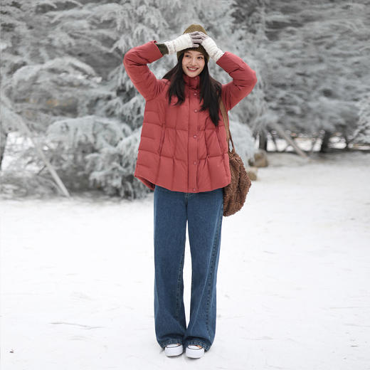 特绽放758朵/安全感羽绒服·90白鸭绒廓形一手长连帽中长款羽绒服 商品图2