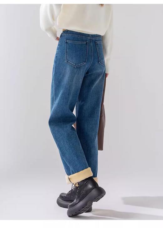 【门店同款】ENJOY冬季冬季加绒水洗棉固色显瘦通勤牛仔裤 160496148 商品图2