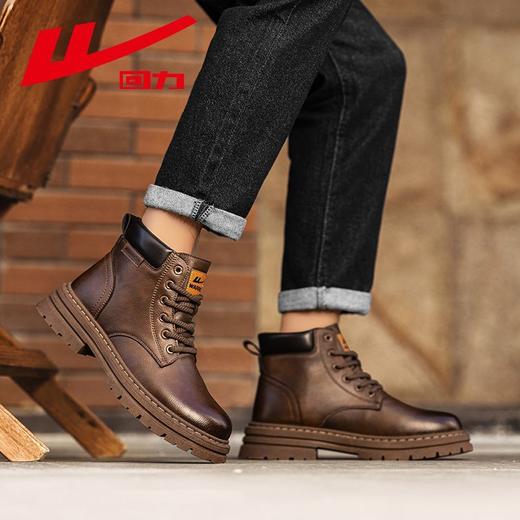 回力男鞋秋季2025新款马丁靴男士英伦风高帮皮鞋厚底工装鞋子男款 商品图9