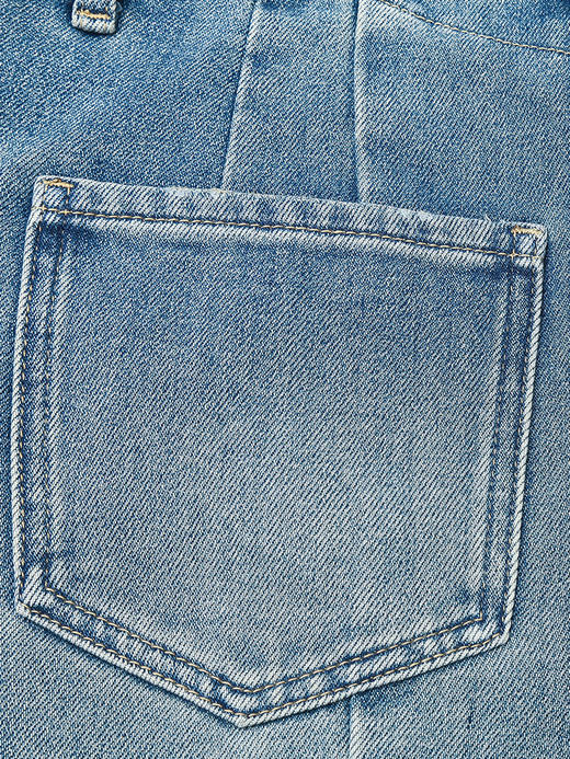 复古浅蓝高腰阔腿牛仔裤 宽松显瘦显高直筒裤 春秋季百搭垂感休闲牛仔长裤 商品图3