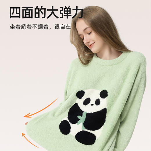 贝肽斯睡衣秋冬款女成人家居服套装新款亲子装加厚半边绒睡衣 商品图5
