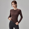 【限时秒】YOGACODE【火树银花系列】秋冬长袖瑜伽服女圆领修身显瘦运动t恤训练健身服上衣DWT125669 商品缩略图1