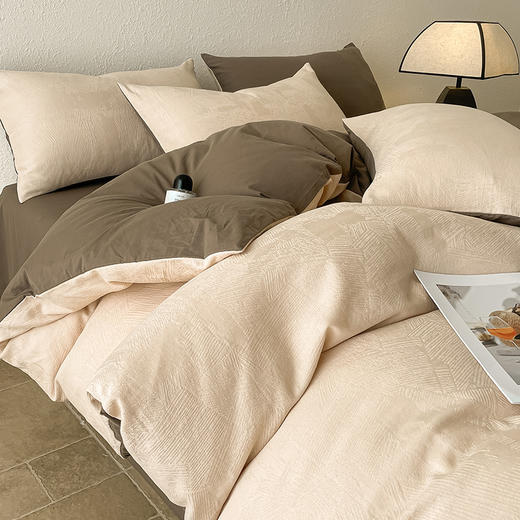 【60S全棉贡缎提花四件套】全棉四件套60S提花贡缎床品件套纯色4件套 商品图8