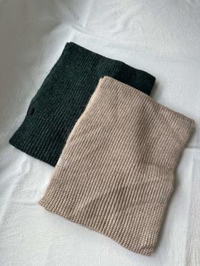 贝壳三 针织柔软罗纹纯色保暖围巾韩版百搭细腻舒适围脖C102820