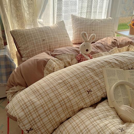 【清仓抄底价！自带韩国小布袋包装收纳】LAIHUIYOU来荟友水洗棉纱小布袋四件套 古法水洗棉纱工艺蓬松绵软舒适 微皱面料质感高级细腻 A类标准母婴安全级别 12个花色任选 四季可用 商品图6