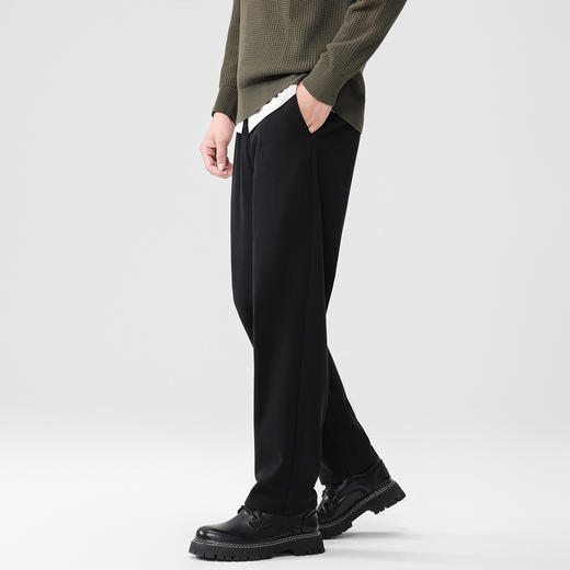 【含绵羊毛】罗蒙休闲裤男士双面绒感半松紧腰头搭配抽绳修饰腿型长裤 商品图3