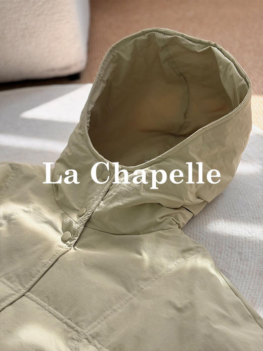 专柜实拍【90%绒子/官网2k+】拉夏贝尔/La Chapelle高奢！行走的羽绒被方格连帽中长款羽绒服外套 商品图2