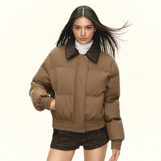 Ariseism 美式复古翻领羽绒服女冬季新款保暖外套 商品图0