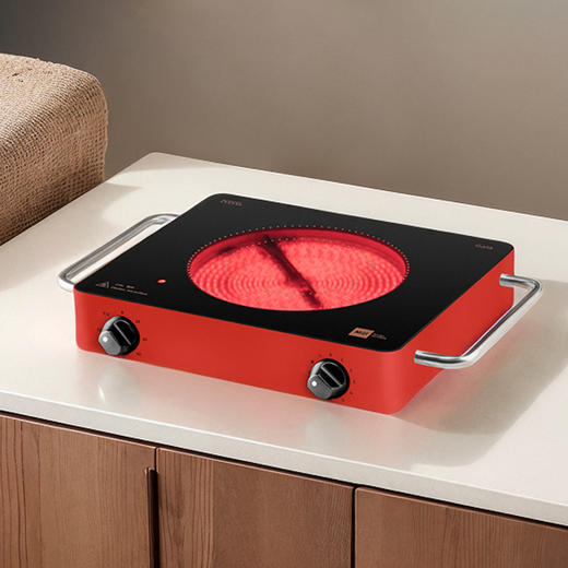米技电陶炉(双圈方炉)MiiGala lED 2000 FI定时版 白色/红色(微晶玻璃面板)-S 商品图4