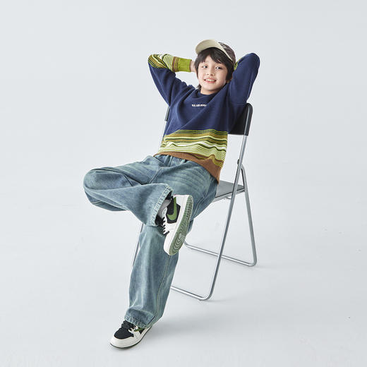 蓝汽水渐变条纹毛衣801B258028JX 商品图3