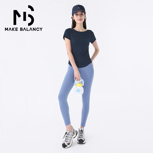 慕柏郦女短袖T恤修身女运动螺纹短款抗皱圆领1972 商品图7