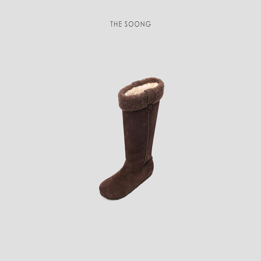 THESOONG"御寒毛绒靴"经典牛反绒内里羊毛保暖绒面高筒靴HWXZ8091 商品图0