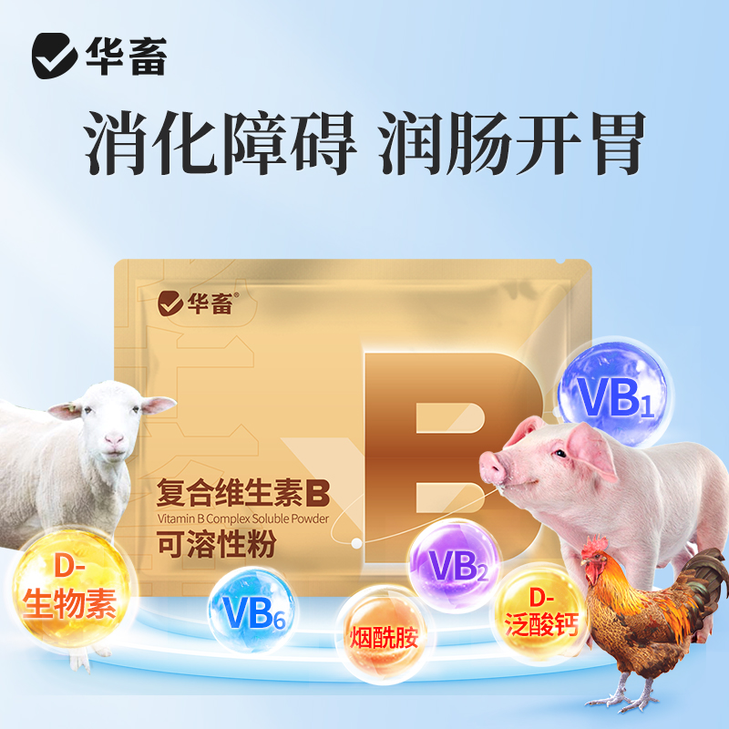 华畜复合维生素B可溶性粉100g  促消化积食 赖皮症口腔炎