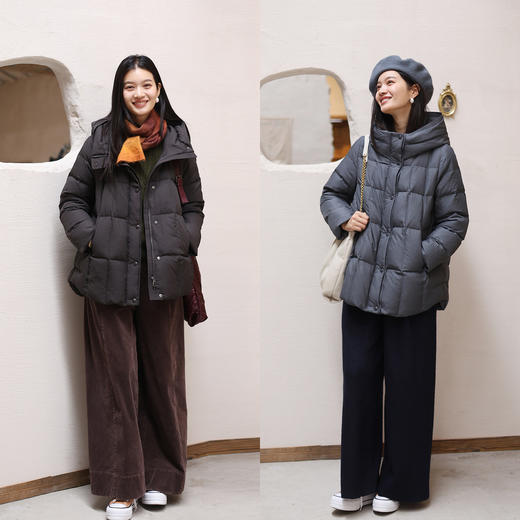 特绽放758朵/安全感羽绒服·90白鸭绒廓形一手长连帽中长款羽绒服 商品图3