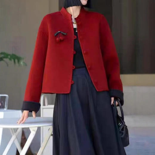 网红爆款2025秋冬双面羊毛大衣小个子气质短款毛呢外套 商品图2