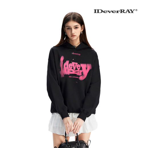 【限时福利】IDEVERRAY情侣送礼表白神器高级感重工烫钻印花连帽卫衣秋冬加厚 商品图4