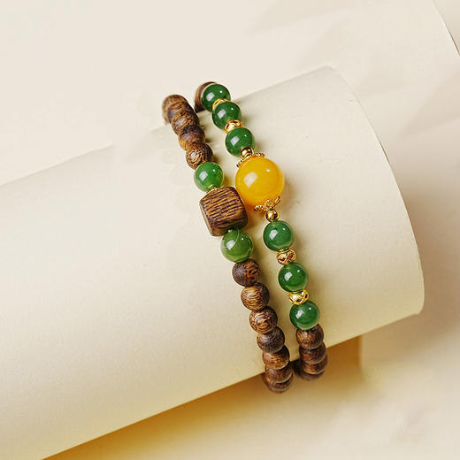 静心宁神蜜蜡沉香木手串 商品图1