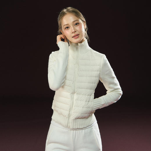 Ariseism 美式复古轻薄针织拼接立领羽绒服女冬季新款保暖外套 商品图1