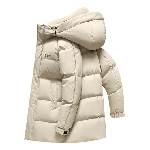 半身缘男装 冬季防风保暖中长款连帽松紧袖口羽绒服2360 商品图7