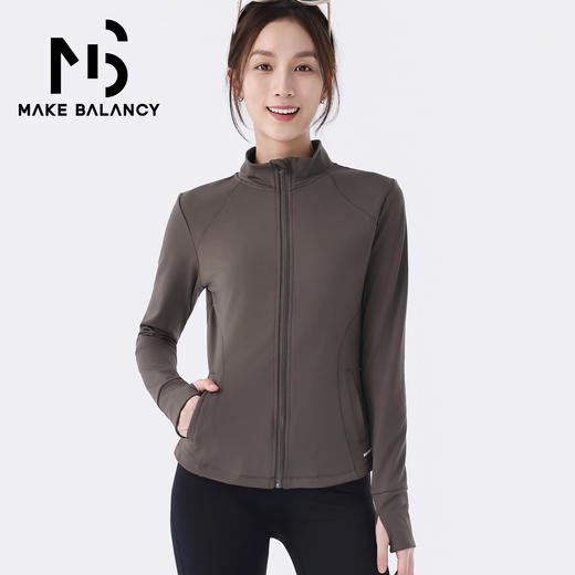 Makebalancy/慕柏郦保暖秋冬休闲长袖立领运动外套显瘦女10007 商品图5