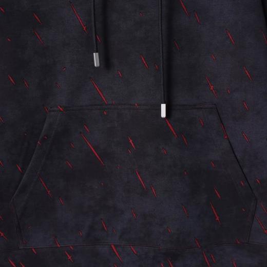 WY1238SDSA男士秋冬新款痞帅男装韩版简约扎染撞色割破抽绳连帽卫衣百搭 商品图3