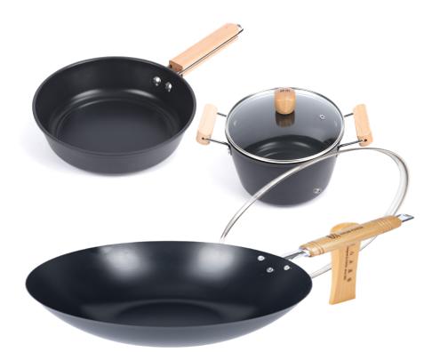 神田臻钛系列钛合金锅具3件套
（炒锅30cm/汤锅/煎锅）-S 商品图0