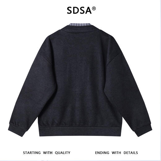 9929SDSA男士秋冬新款痞帅男装潮牌简约拼接半拉链假两件卫衣百搭宽松 商品图5