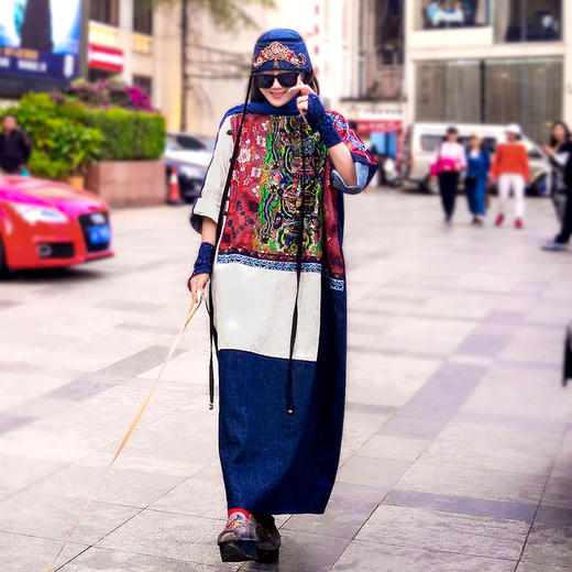 【经典款】云南映象系列——岛屿天堂牛仔印花长袍裙 | 现货加急发 商品图2