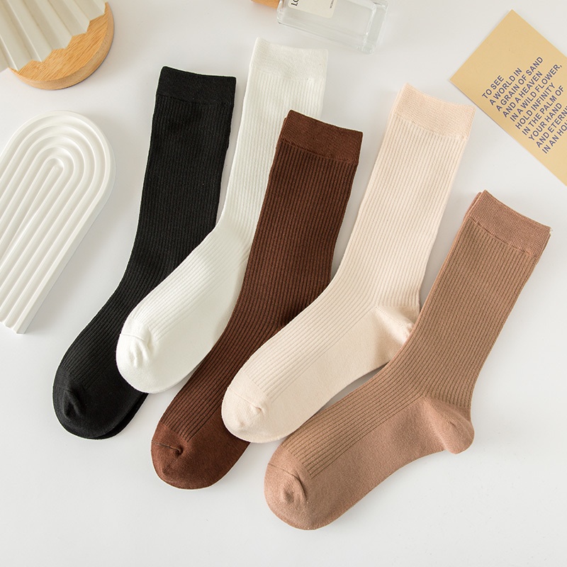 板牙专属！【5双装】LUIS VECENTE咖色系女士堆堆袜