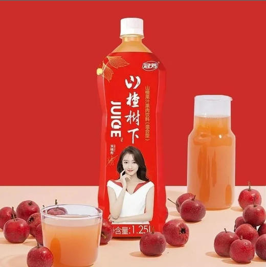 冠芳 山楂树下山楂果汁果肉饮料 1.25l/瓶 商品图0