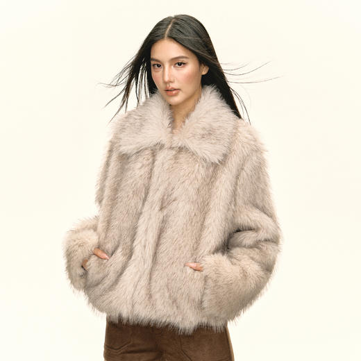 Ariseism 美式复古毛绒短外套女秋季新款保暖外套 商品图0