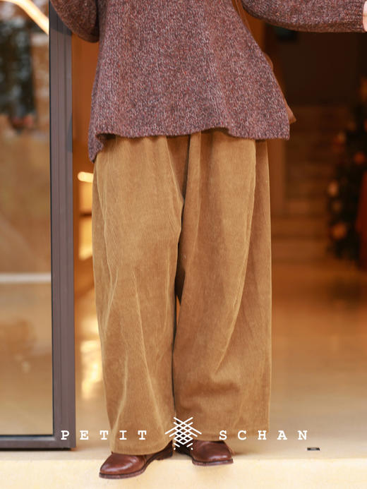 PETIT SCHAN小闪 CLO#648 Grandma pants 奶奶裤 纯棉立裁活褶松紧裤阔腿萝卜裤 商品图5