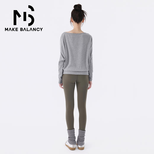 Makebalancy/慕柏郦长袖T恤透气宽松型落肩袖极简风运动风1977 商品图6