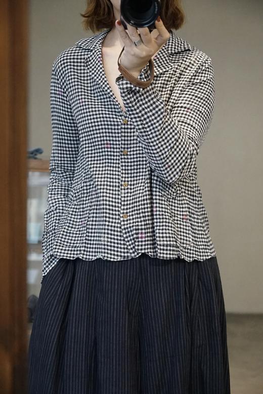 Maku棉刺绣格纹衬衣 商品图0