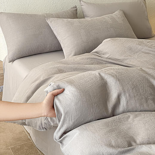 【60S全棉贡缎提花四件套】全棉四件套60S提花贡缎床品件套纯色4件套 商品图7